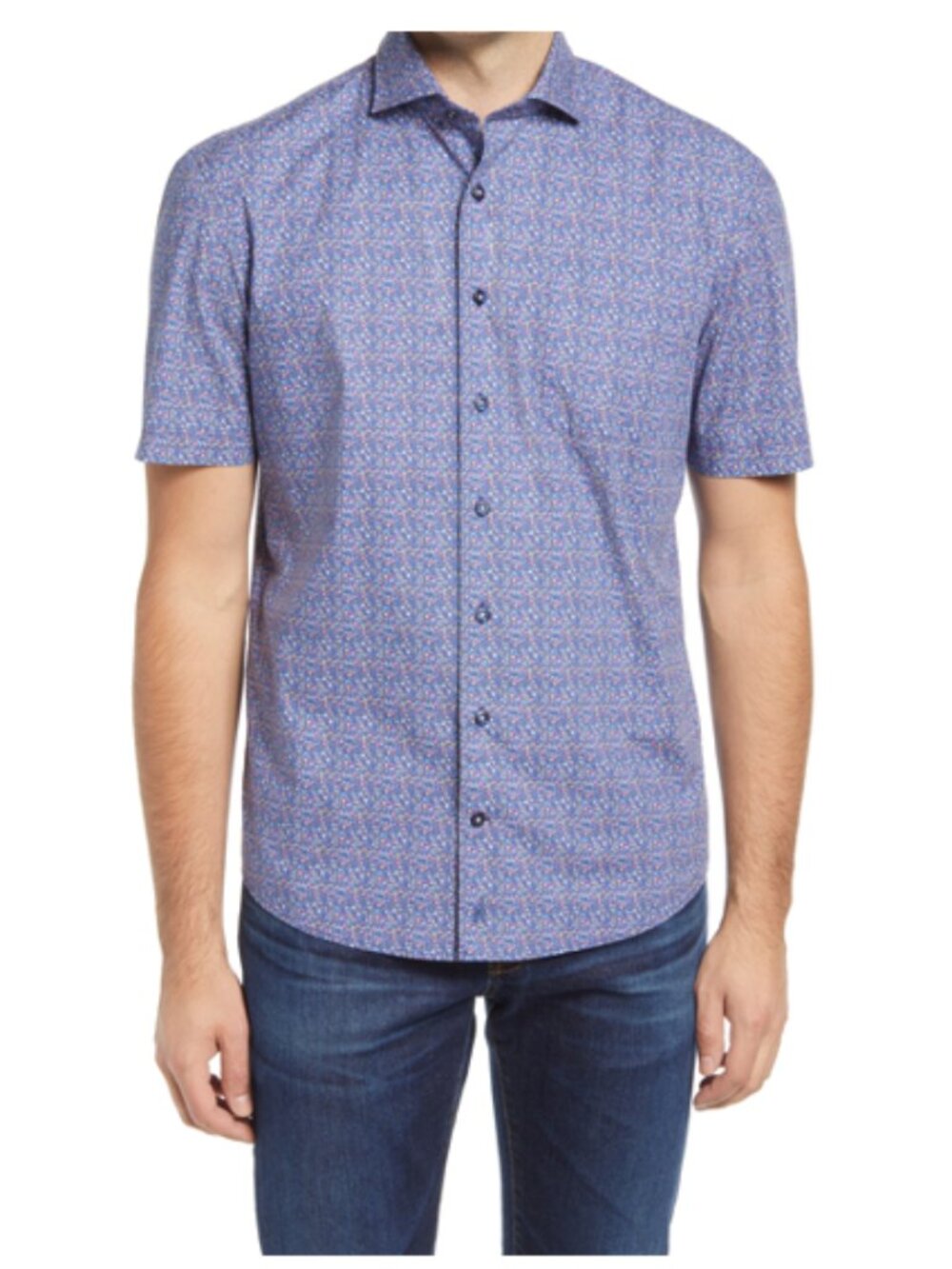 Johnnie-O Talley Floral Short Sleeve Button Up Shirt Causal Preppy Size Large